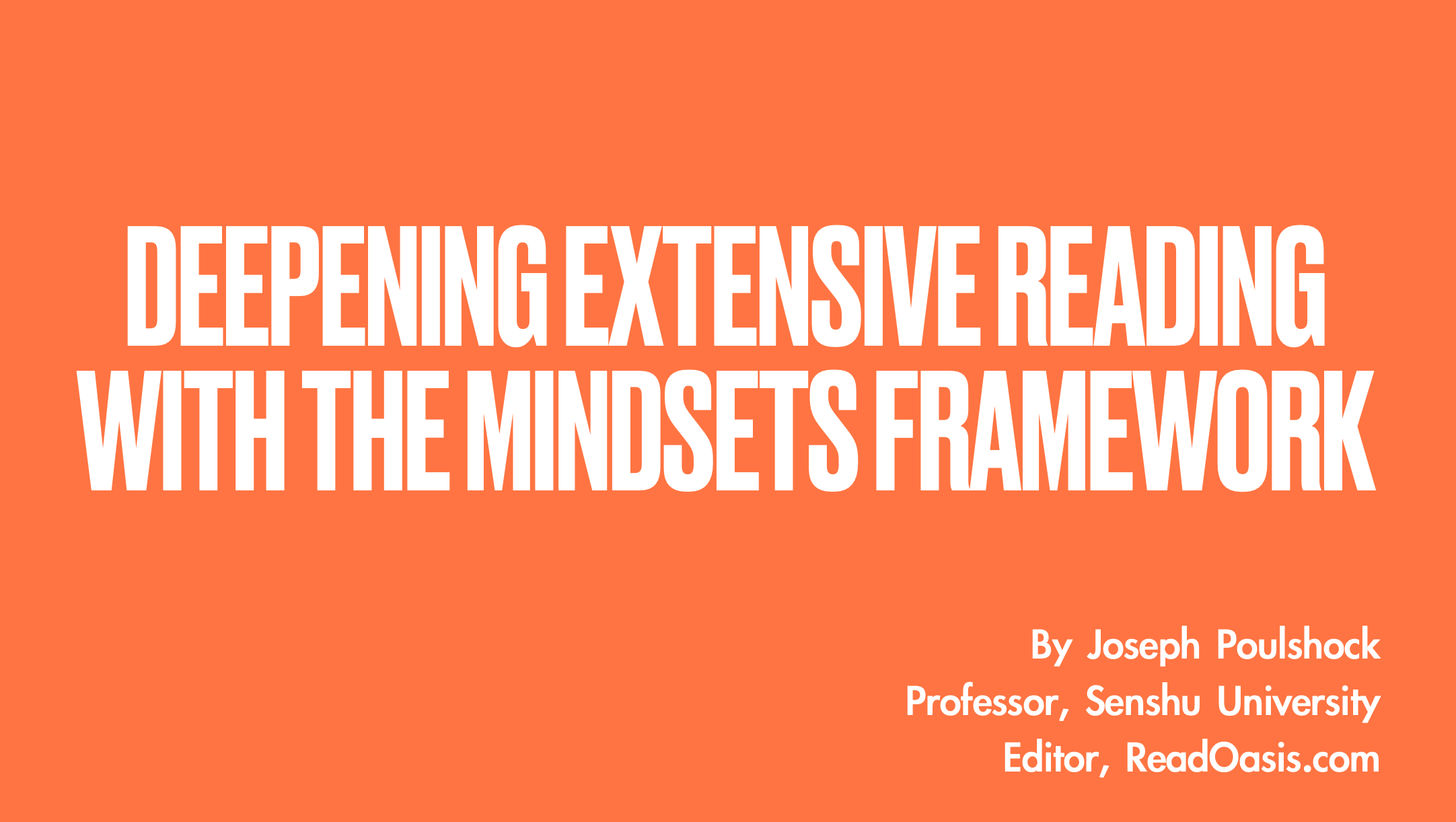 Deepening Extensive Reading with the MINDSETS Framework
